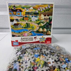 Mega Puzzles Americana Collection Country Station 500‎ Piece Jigsaw Puzzle